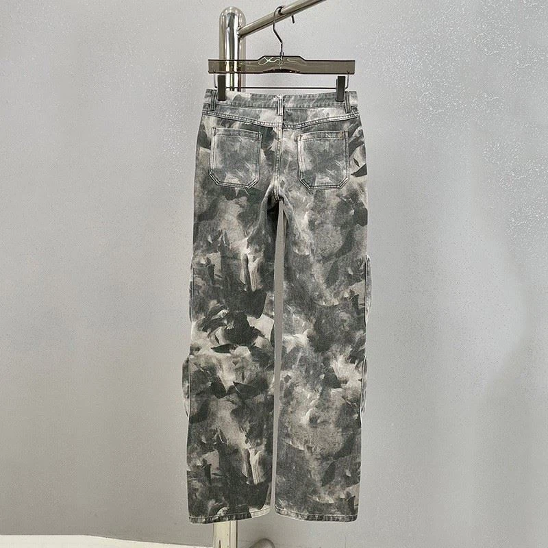 Edgy Camo - Print Cargo Jeans