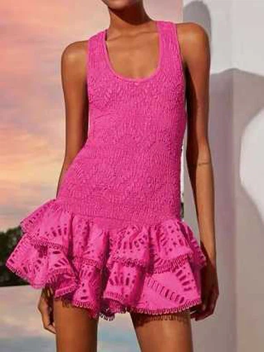 Ležerna haljina bez rukava s rufflesima